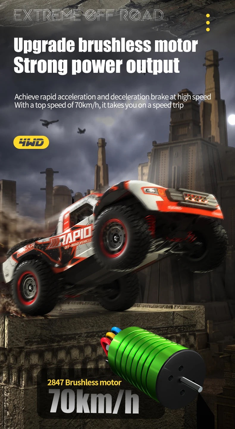 JJRC Q130 B 1/14 2.4G 4WD 70km/h RTR Brushless RC Car High Speed Monster mini baja short course ill Truck Model off-road RC Racing Car