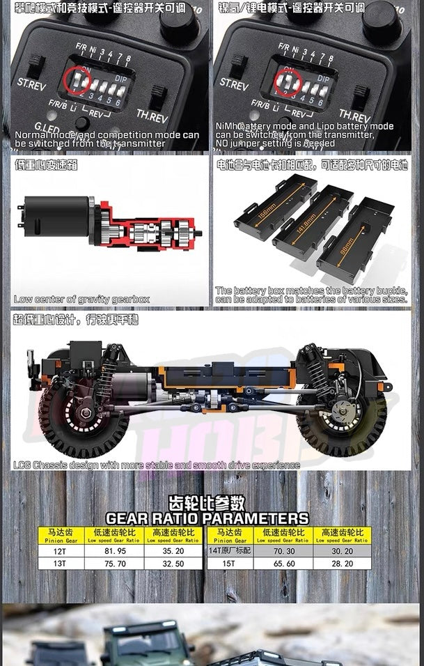 2024 Yikong YK4106PRO 1:10 Simulation RC Car Crawler 11CH Radio Tank Turing RTR