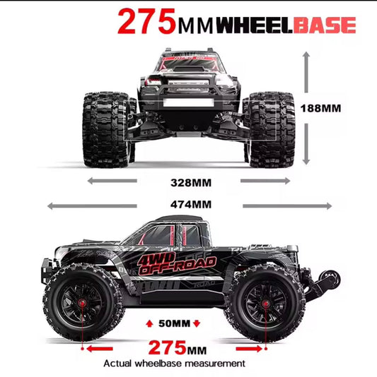 MJX 10208 Upgraded V2 Monster Super Large 4WD Brushless 1/10 High Speed RC Professional Bigfoot Off road Remote Control Vehicle