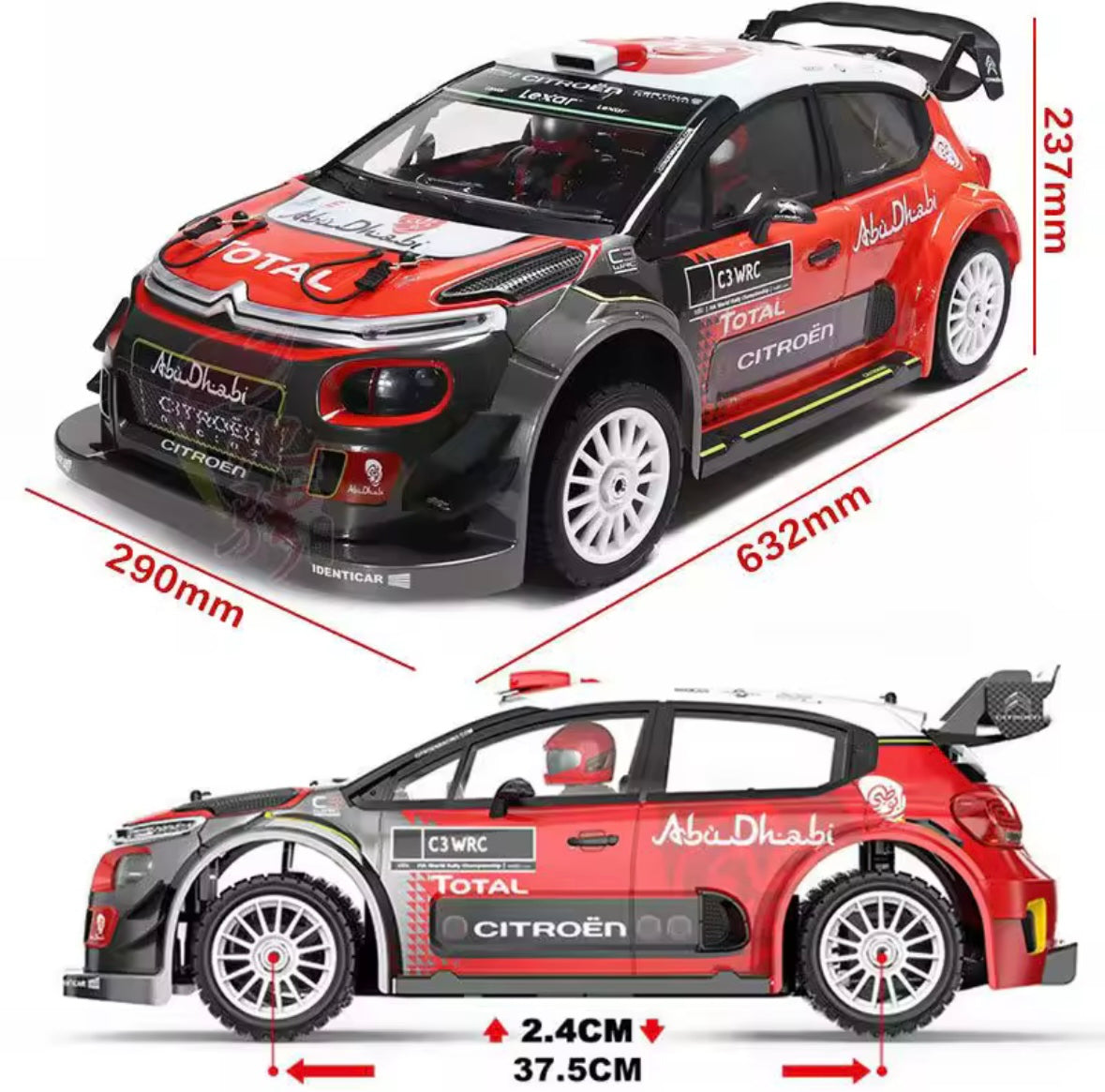 MJX HYPER 1:7 Brushless 7303 Remote Control Racing Car C3 Simulation Citroen High-Speed Off-Road Vehicle Toy RC Car