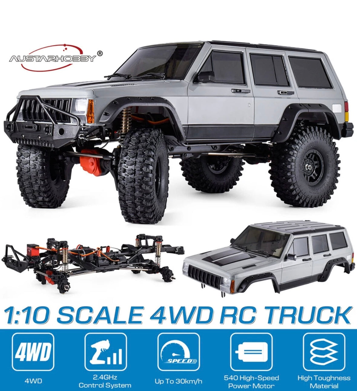 AUSTARHOBBY AX-8509 1/10 Cherokee RC Car 4WD 2.4G RC Crawler RTR Climbing Truck
