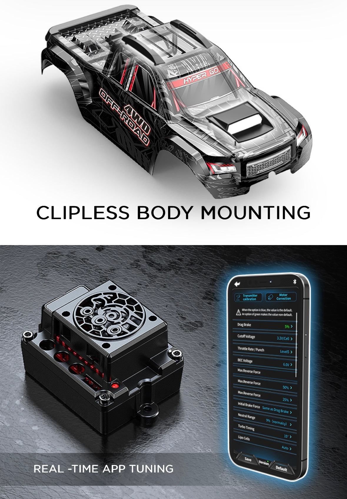 MJX 10208 Upgraded V2 Monster Super Large 4WD Brushless 1/10 High Speed RC Professional Bigfoot Off road Remote Control Vehicle