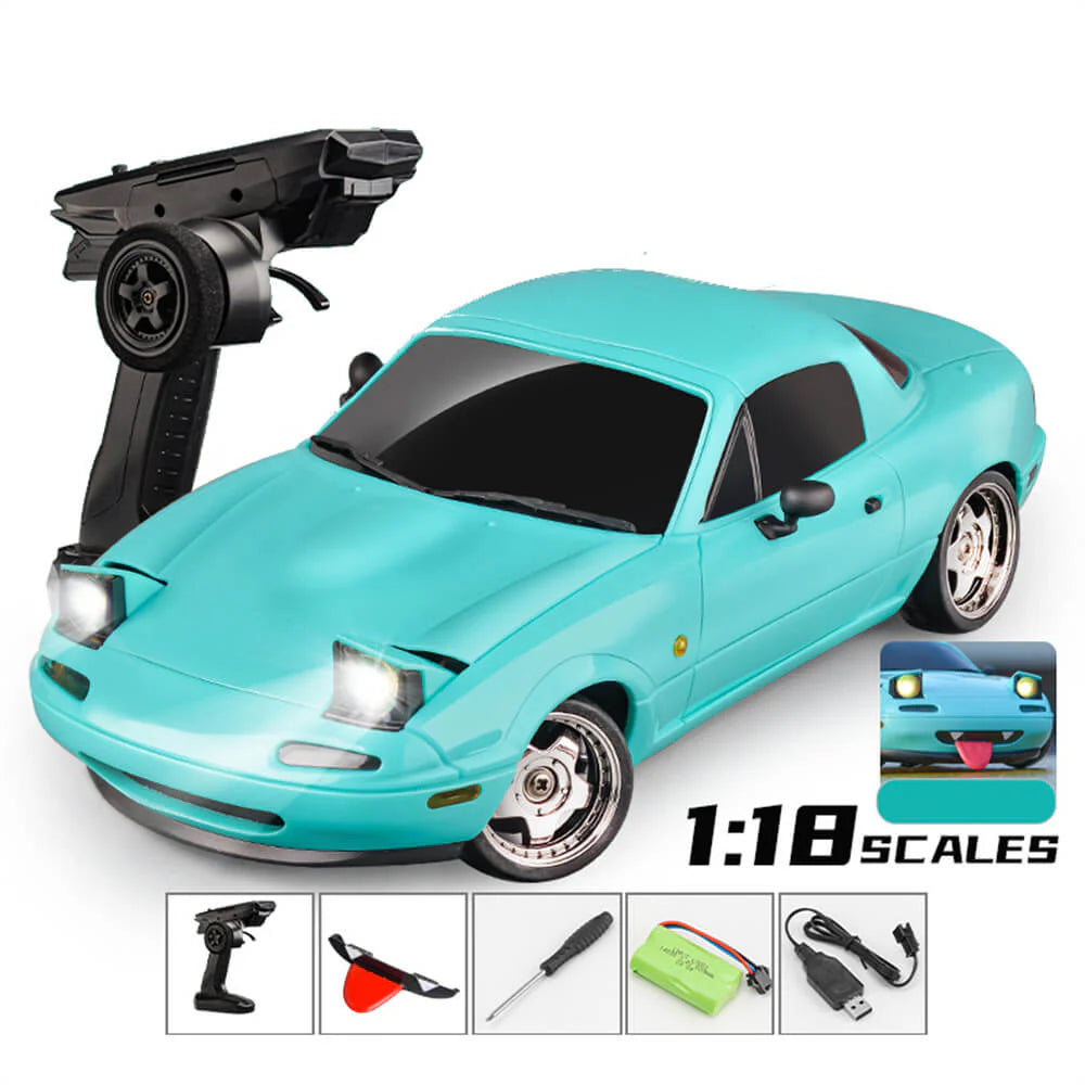 1/18 RC MIATA Drift Car MX5 2.4GHz RWD W/ ESP GYROSCOPE ON-ROAD LED LIGHTS