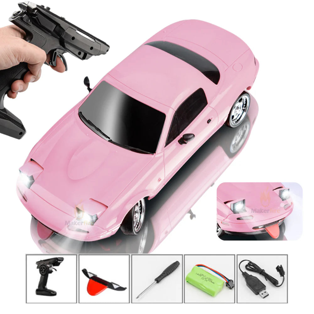1/18 RC MIATA Drift Car MX5 2.4GHz RWD W/ ESP GYROSCOPE ON-ROAD LED LIGHTS