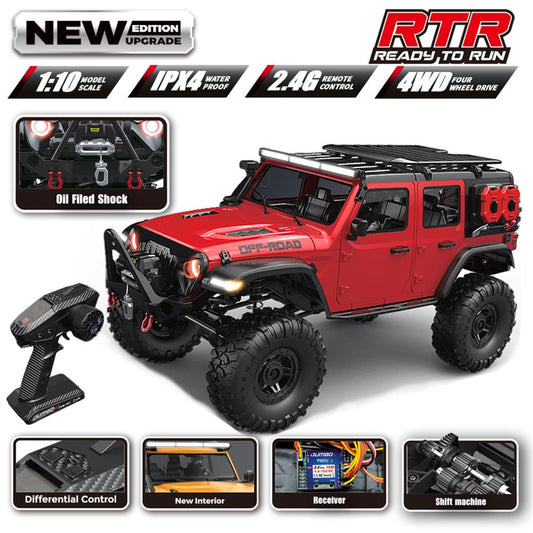 2025 New Upgrade HB-R1011/12/13/14/15/16 Jeep Rubicon Rc Car 1:10 Full Scale Model Climbing Car High Speed Off-Road Vehicle