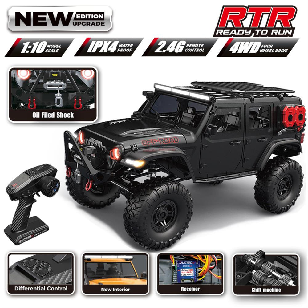 2025 New Upgrade HB-R1011/12/13/14/15/16 Jeep Rubicon Rc Car 1:10 Full Scale Model Climbing Car High Speed Off-Road Vehicle
