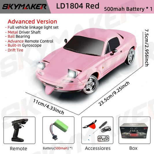 1/18 RC MIATA Drift Car MX5 2.4GHz RWD W/ ESP GYROSCOPE ON-ROAD LED LIGHTS