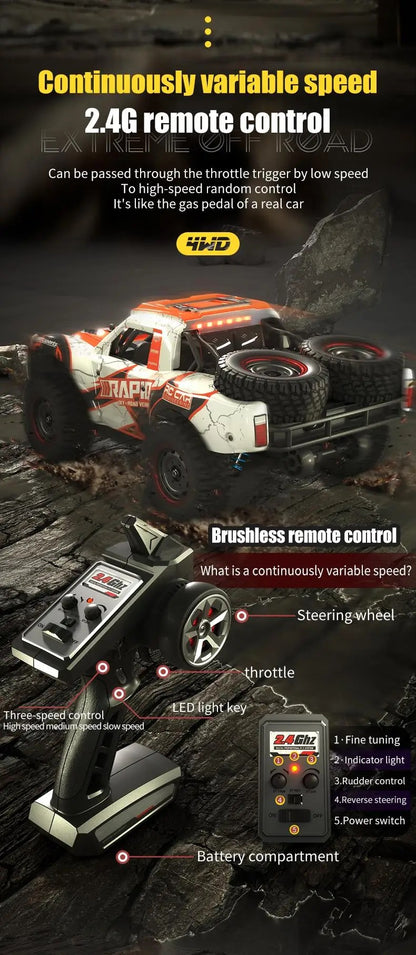 JJRC Q130 B 1/14 2.4G 4WD 70km/h RTR Brushless RC Car High Speed Monster mini baja short course ill Truck Model off-road RC Racing Car