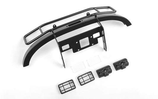 Ranch Steel Front Winch Bumper w/ Lights for Axial 1/10 SCX10 II UMG10 (Black)