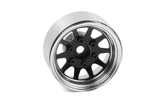 OEM 6-Lug Stamped Steel 1.55" Beadlock Wheels (Black and Chrome)